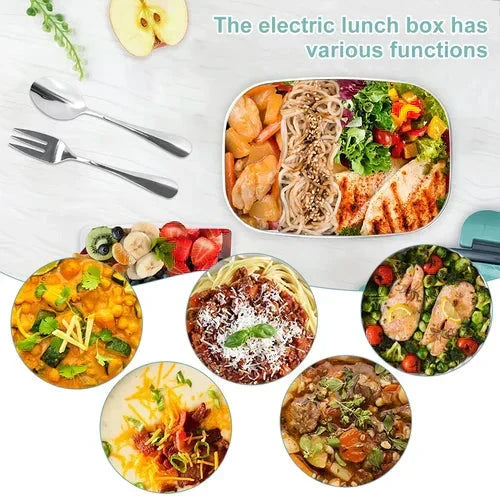 Draagbare Elektrische Lunch Box 60W - Auto & Thuis Verwarmde Lunchbox 1,5L
