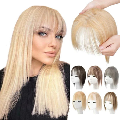 💥Natuurlijke haartoppers met pony voor vrouwen