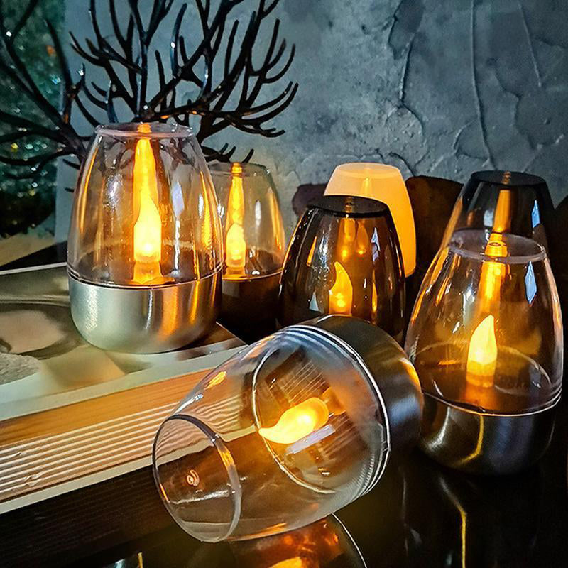 🕯️KOOP 2 KRIJG 1 GRATIS!☀️Set van 6 LED-tafellampen op zonne-energie – Vlamloos & Waterdicht, Automatisch aan/uit met schemersensor voor tuin & feestjes🏕️