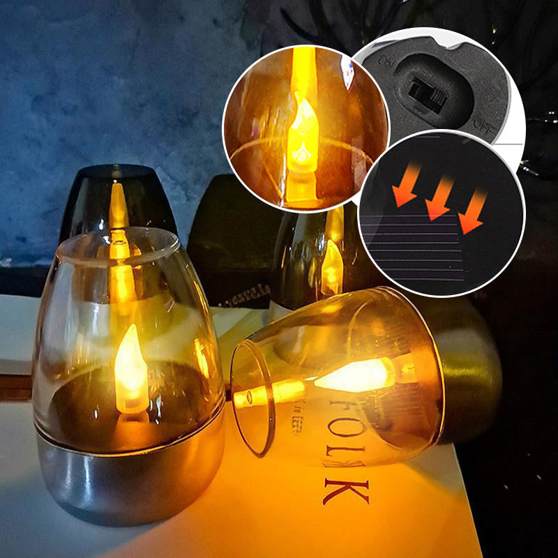 🕯️KOOP 2 KRIJG 1 GRATIS!☀️Set van 6 LED-tafellampen op zonne-energie – Vlamloos & Waterdicht, Automatisch aan/uit met schemersensor voor tuin & feestjes🏕️
