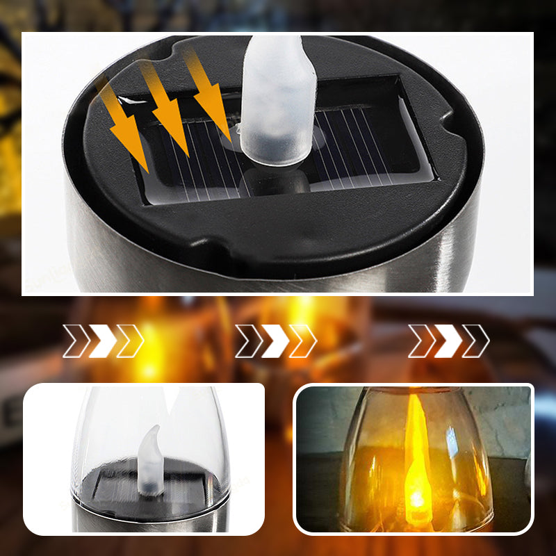 🕯️KOOP 2 KRIJG 1 GRATIS!☀️Set van 6 LED-tafellampen op zonne-energie – Vlamloos & Waterdicht, Automatisch aan/uit met schemersensor voor tuin & feestjes🏕️