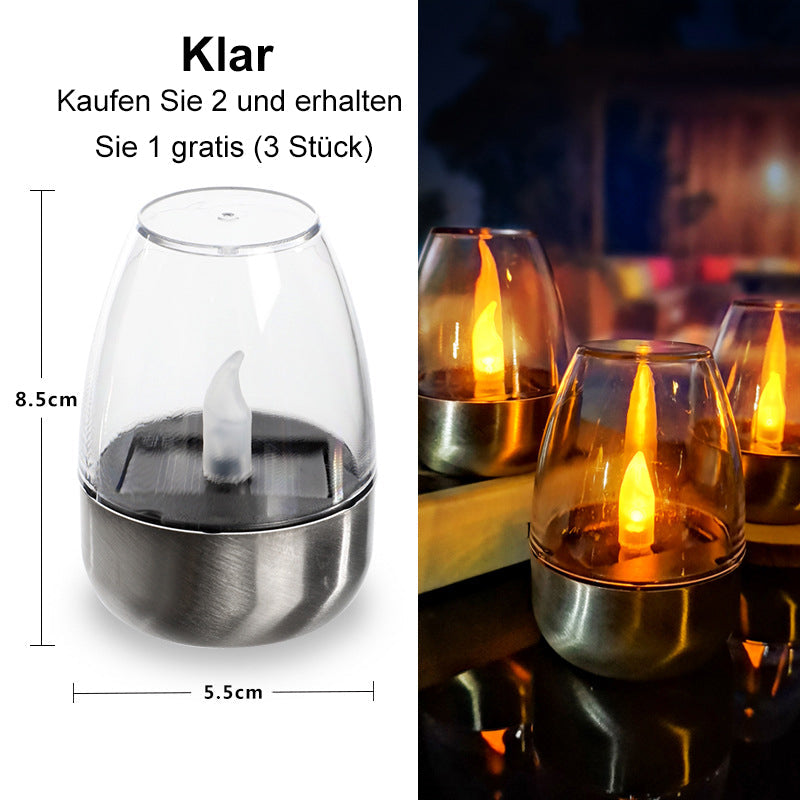 🕯️KOOP 2 KRIJG 1 GRATIS!☀️Set van 6 LED-tafellampen op zonne-energie – Vlamloos & Waterdicht, Automatisch aan/uit met schemersensor voor tuin & feestjes🏕️
