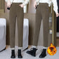 Dames Hoge Taille Warme Fleece-gevoerde Broeken - Winter Corduroy Legging