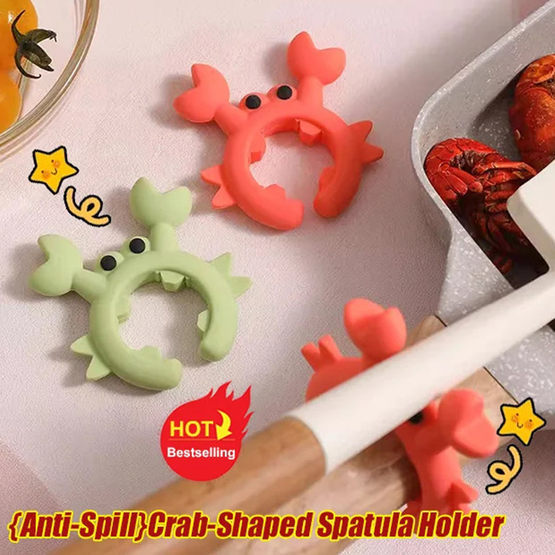 🦀Krabbenbestekhouder — met één hand te gebruiken, spatbestendig en hittebestendig. Zo blijft je keuken netjes — haal hem nu snel in huis! ✅