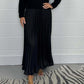 Elegante Ronde Hals Geplooide Maxi Jurk voor Dames - Lange Mouwen Sweatshirt Jurk
