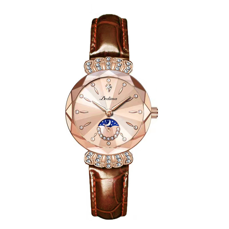 🔥Dames modieuze diamant maanster horloge