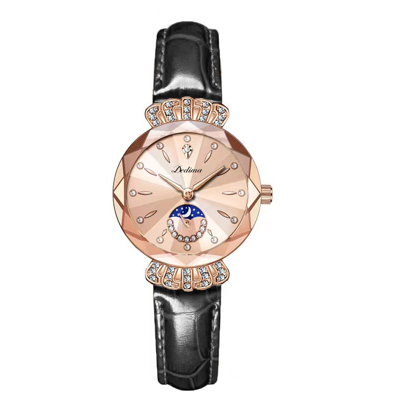 🔥Dames modieuze diamant maanster horloge