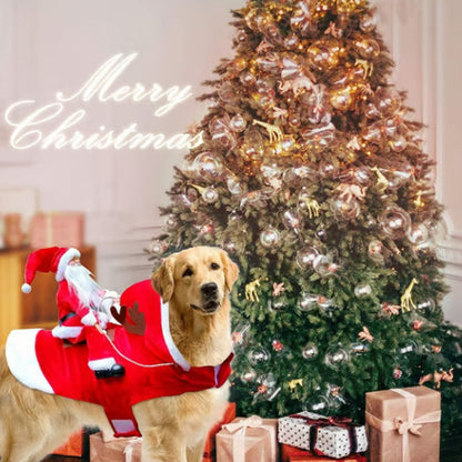 🐕Kerstkostuum voor honden met rijdende Kerstman en rendier🎄