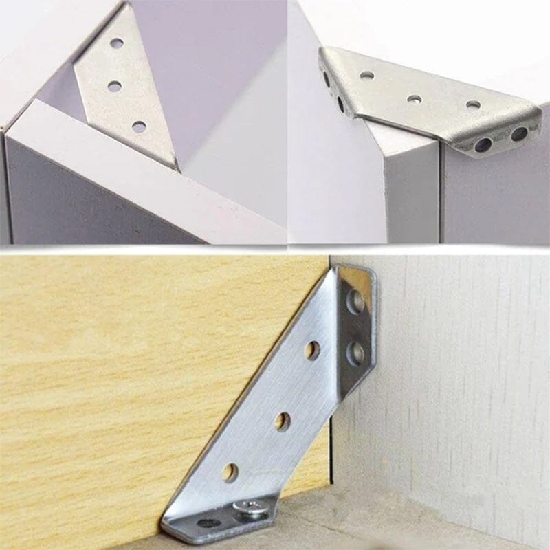 📢📢 50% KORTING!! ⏰ UNIVERSELE ROESTVRIJSTALEN MEUBELHOEKSCHARNEN – Driehoekige stabiliteitsversterking | Roestvaste structurele ondersteuning en eenvoudige installatie 🔧