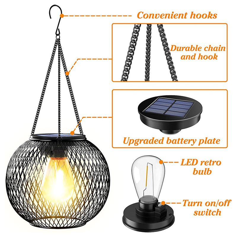 🌟Retro metalen lantaarns op zonne-energie