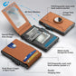 🔥Portemonnee voor mannen💖met Pop Up Aluminium Case Geldclip Slanke lederen sleuven creditcard houder RFID Blokkeren Bifold Minimalistische portemonnee