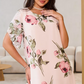 2025 Hot Sale🌸Rode chiffonjurk met bloemblaadjes