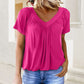 ✨ 50% KORTING 💖 Dames Casual Geplooide V-hals Korte Mouw Top