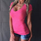 Dames Diepe V-Hals Slanke Tops