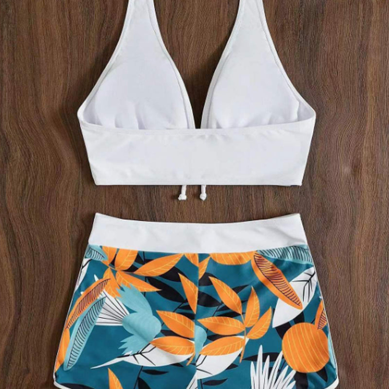Bladprint Halter V-hals tweedelig badpak