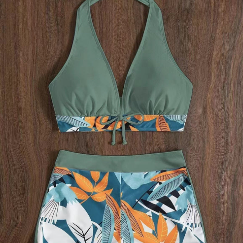 Bladprint Halter V-hals tweedelig badpak