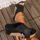 Dames sandalen met sleehak en studs