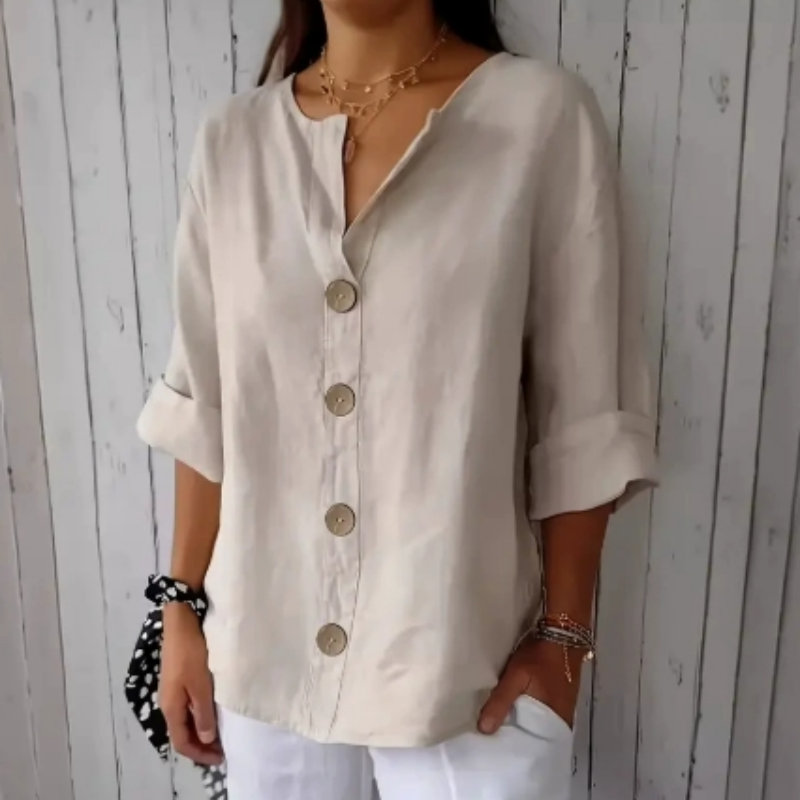 💥 Beperkte Tijd Grote Verkoop OFF💥 Vrouwen Losse Mode Knop Top