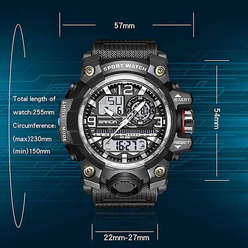 ⌚ 50% KORTING NU! 💦 Heren Multifunctioneel Waterdicht Lichtgevend Horloge – 50M, Schokbestendig & Nachtzicht 🌃