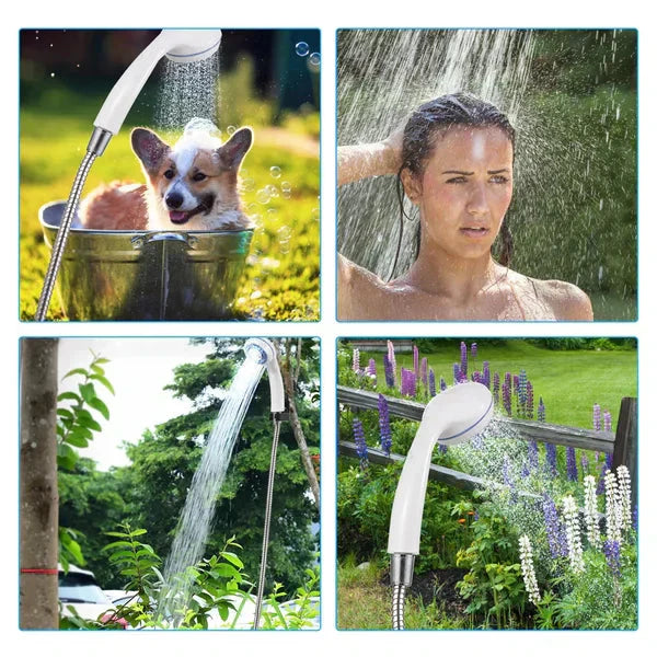 🚿Draagbare kampeerdouche met instelbare waterstroom – Voor eenvoudig en handig schoonmaken buitenshuis!✨