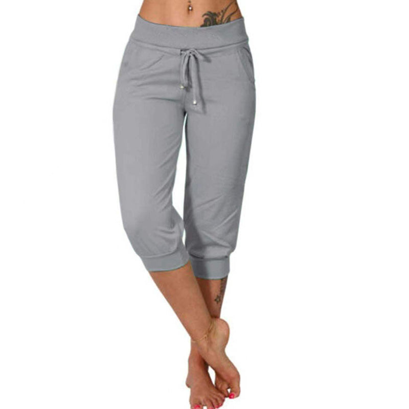 👖50% KORTING! 🔥Cropped joggingbroek met trekkoord in de taille – Zachte polyester, capri-lengte & zijzakken (6 kleuren, S–3XL) 👖🌸