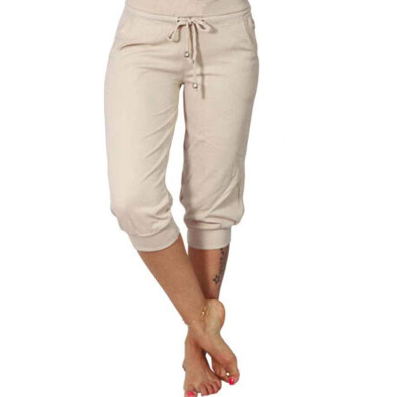 👖50% KORTING! 🔥Cropped joggingbroek met trekkoord in de taille – Zachte polyester, capri-lengte & zijzakken (6 kleuren, S–3XL) 👖🌸