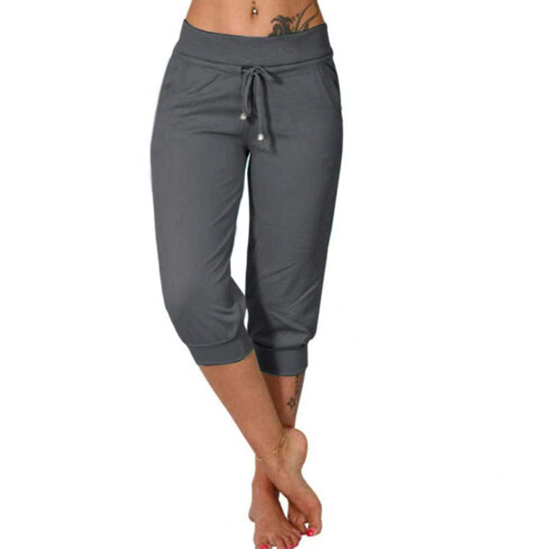 👖50% KORTING! 🔥Cropped joggingbroek met trekkoord in de taille – Zachte polyester, capri-lengte & zijzakken (6 kleuren, S–3XL) 👖🌸