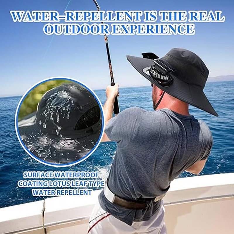 🧢 50% KORTING! ✨ Zonnepaneel Ventilator Zonnehoed – UPF 50+, Dubbele Voeding, Ultralicht ☀️
