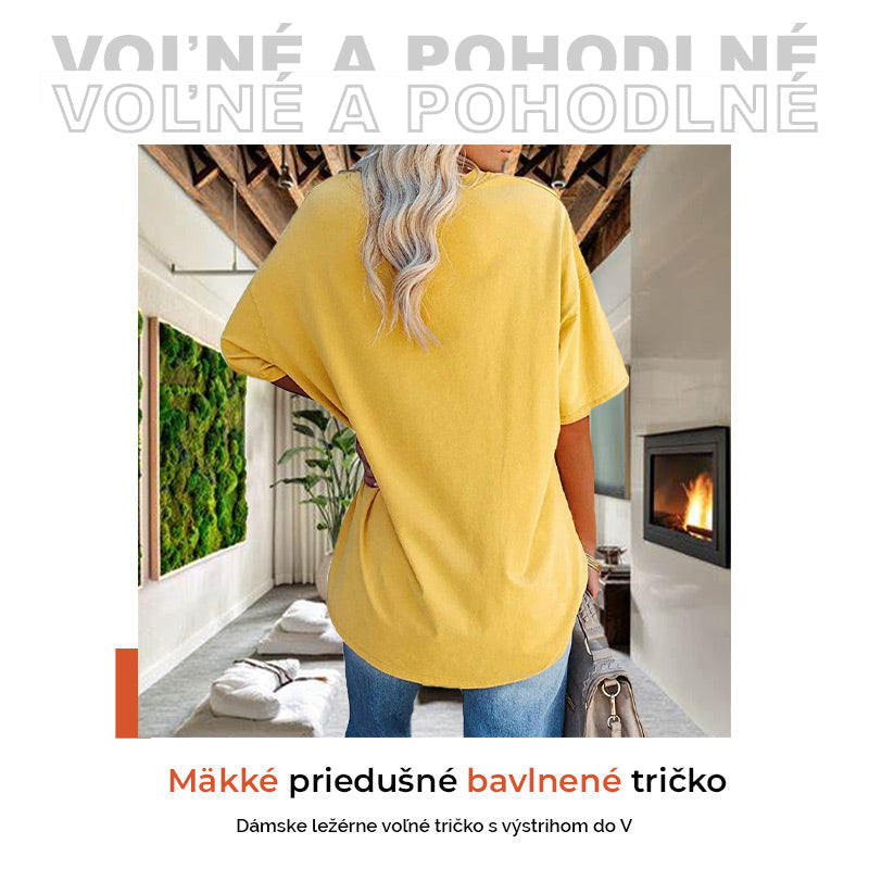 🎁2026 Nieuw binnen 50% KORTING💥Casual los V-hals T-shirt voor dames