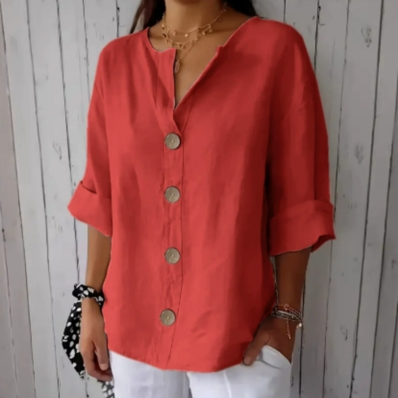 💥 Beperkte Tijd Grote Verkoop OFF💥 Vrouwen Losse Mode Knop Top