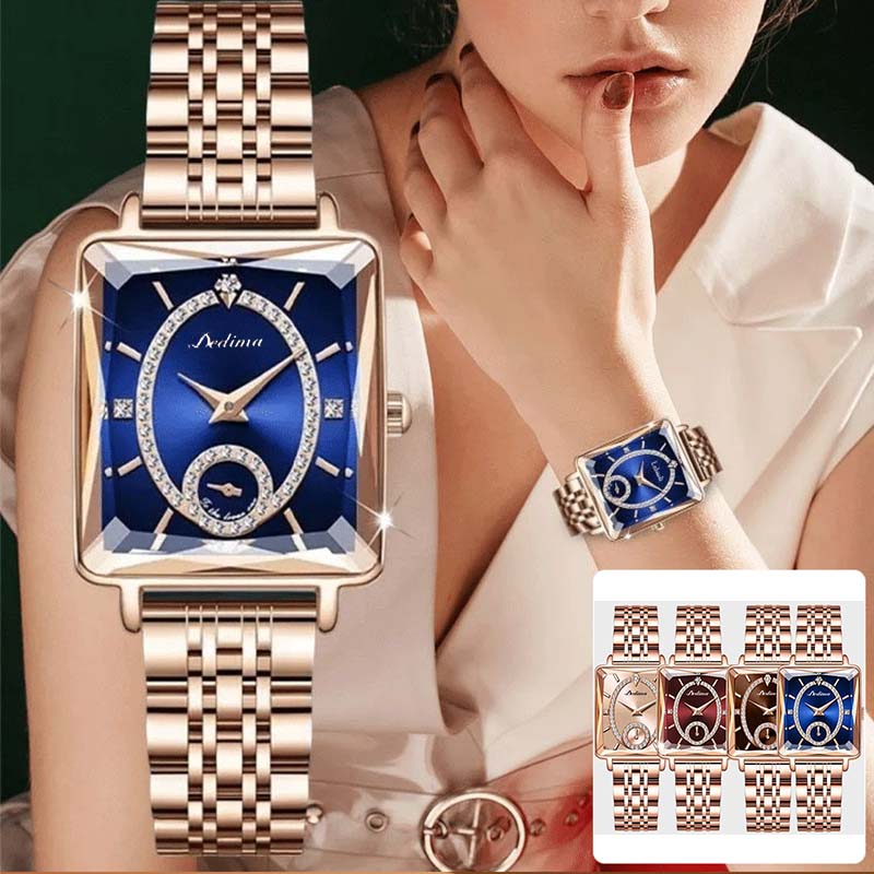 ⌚Fashion Square Dames Roségoud Diamanten Horloge