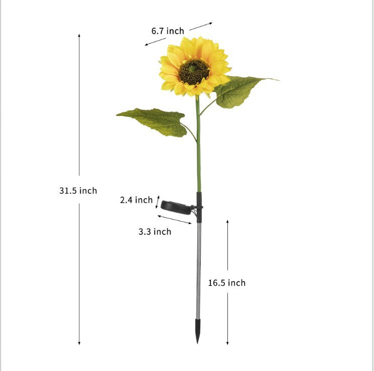 Zonnebloem Solar Lampen – Automatisch aan/uit, 14 uur verlichting, IP65 waterdicht