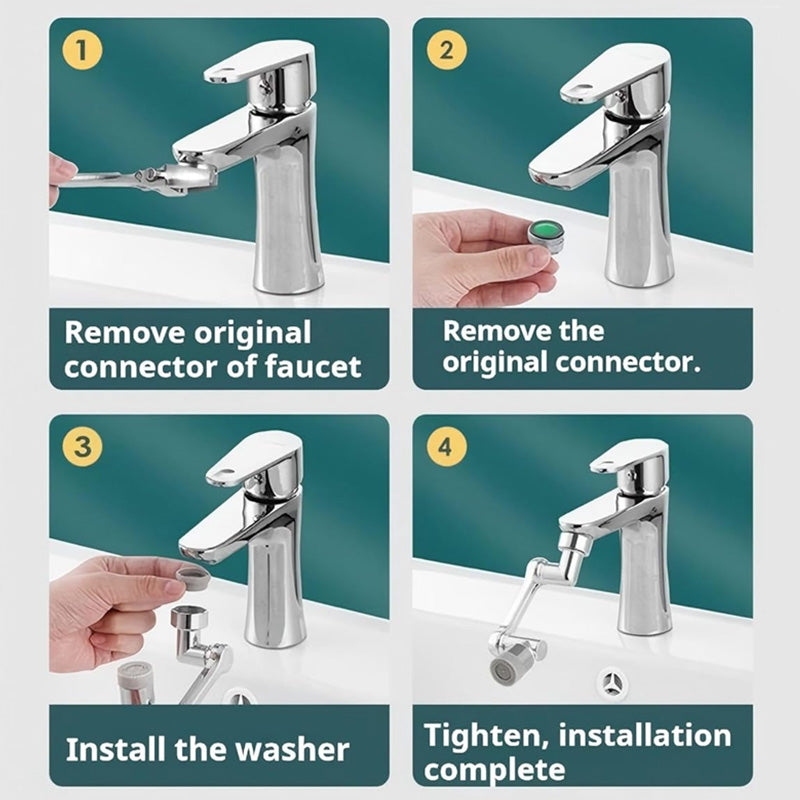 ⏳1440° Draaibare Kraanadapter – Universeel, Spatwaterdicht & Eenvoudig te Installeren | Upgrade Je Keuken Vandaag!