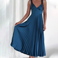 Sexy Jurk met Bandjes, Open Rug en Plooirok