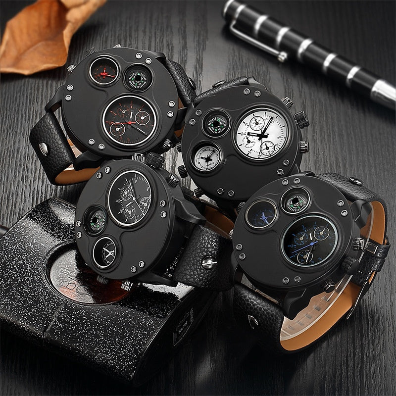 Analoge Herenhorloge met Kompas en Dubbele Tijdzone