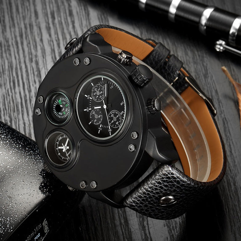Analoge Herenhorloge met Kompas en Dubbele Tijdzone