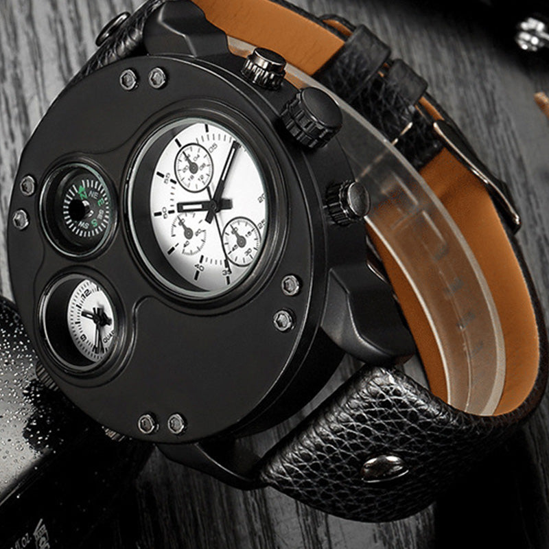 Analoge Herenhorloge met Kompas en Dubbele Tijdzone