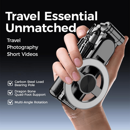 4-in-1 Magnetische Selfiestick met Statief - 360° Draaibaar & Afstandsbediening