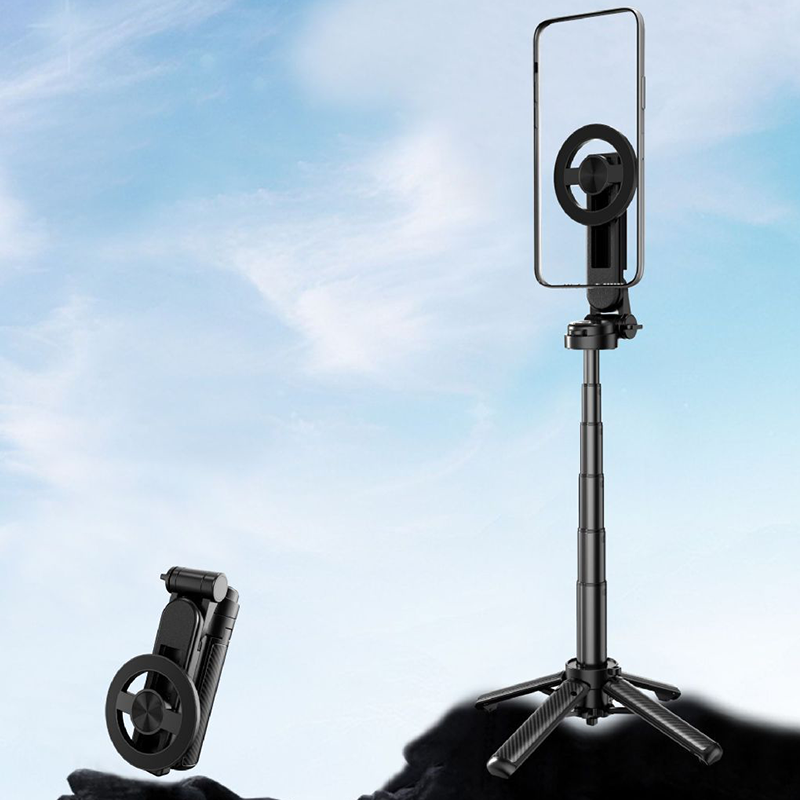 4-in-1 Magnetische Selfiestick met Statief - 360° Draaibaar & Afstandsbediening