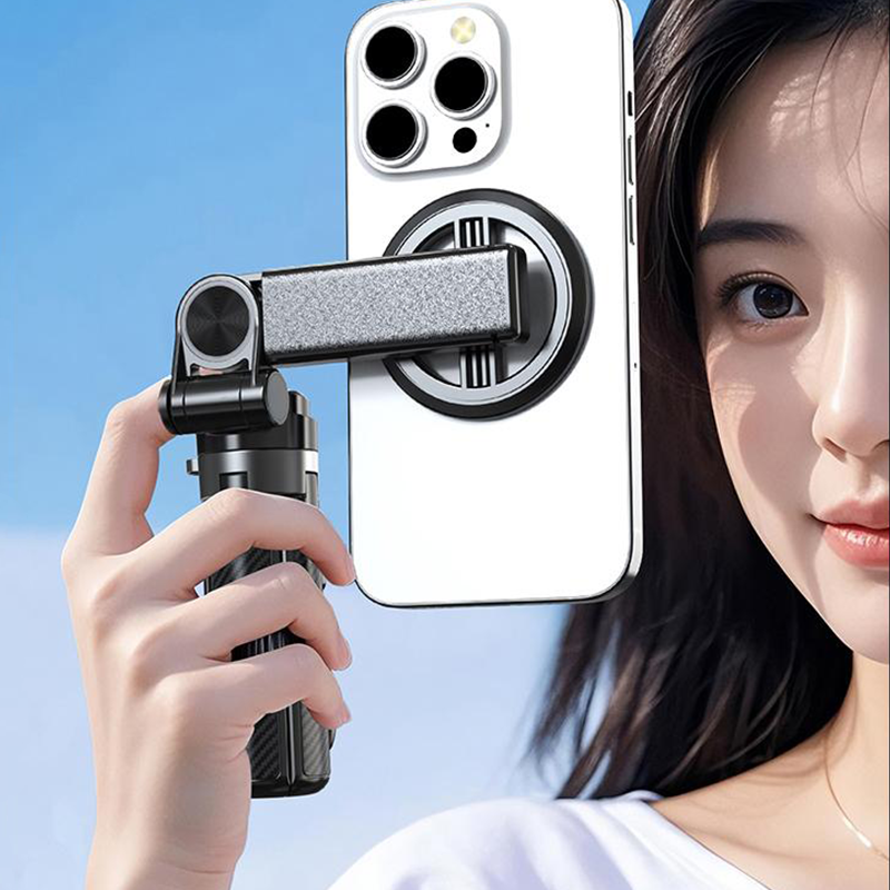 4-in-1 Magnetische Selfiestick met Statief - 360° Draaibaar & Afstandsbediening