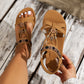 👡 TIJDELIJKE AANBIEDING: 50% KORTING! 🌸 Platte sandalen met ronde neus voor dames – Ademend, verstelbaar, bohemien-charm ✨