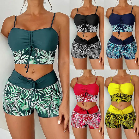 🔥50K+ VERKOCHT 50% KORTING🏖️Hoge taille tweedelig badpak boxershort sneldrogend mengstof