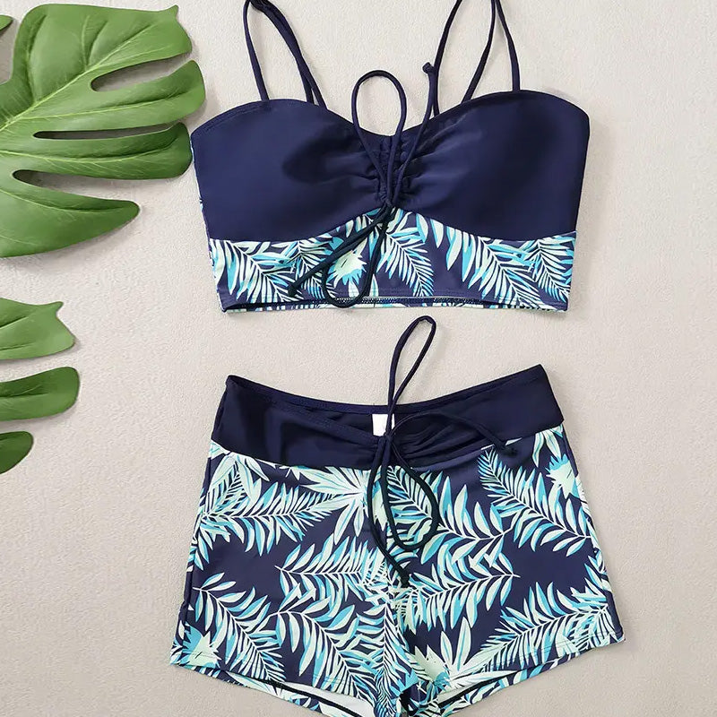 🔥50K+ VERKOCHT 50% KORTING🏖️Hoge taille tweedelig badpak boxershort sneldrogend mengstof