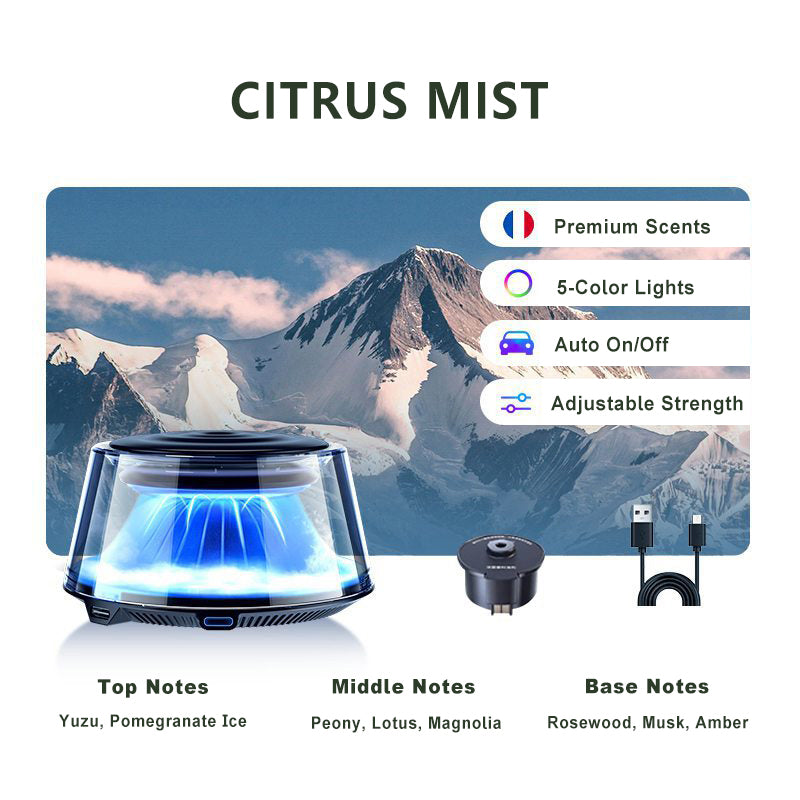 🌋☁️2025 Cloud Mist Auto Diffuser - Automatisch Aan/Uit met 30 dagen USB-C batterij & 1 navulling = 1 jaar frisheid