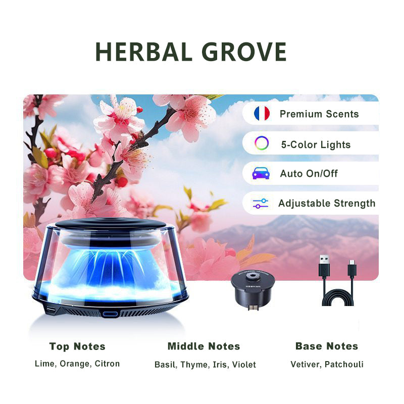 🌋☁️2025 Cloud Mist Auto Diffuser - Automatisch Aan/Uit met 30 dagen USB-C batterij & 1 navulling = 1 jaar frisheid