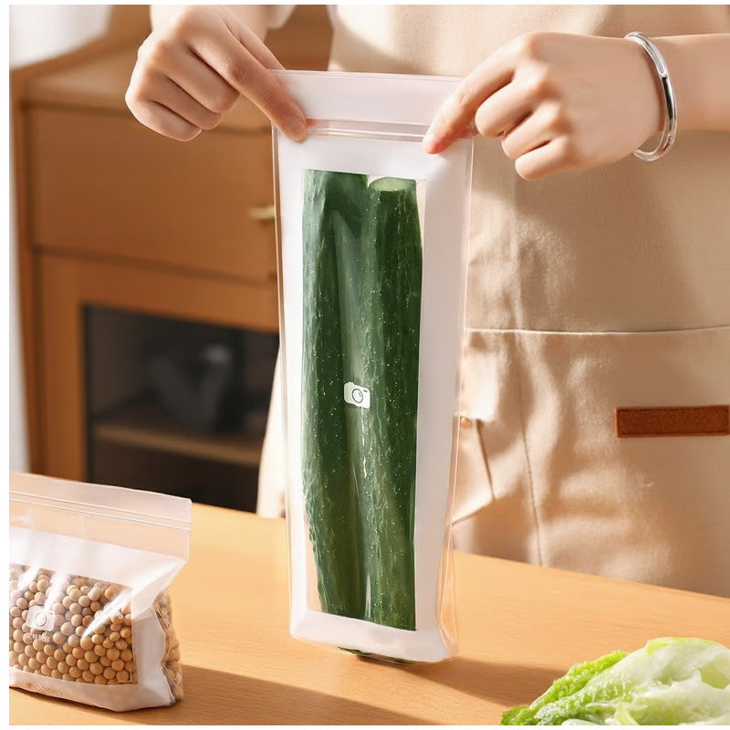 🥬❄️ NU 50 % KORTING! ✨ Voedselbewaarzakjes in verschillende vormen – lange zakjes voor groenten en verschillende maten voor slimmere bewaring in de koelkast 🥗