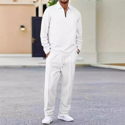 💥 Comfort Zonder Slonzigheid – De Perfecte Mannenset👕👖 Wafelstructuur Set – Relaxed én Stijlvol