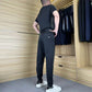 Heren casual sportieve korte mouwen lange broek tweedelige set--Gratis levering