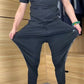 Heren casual sportieve korte mouwen lange broek tweedelige set--Gratis levering