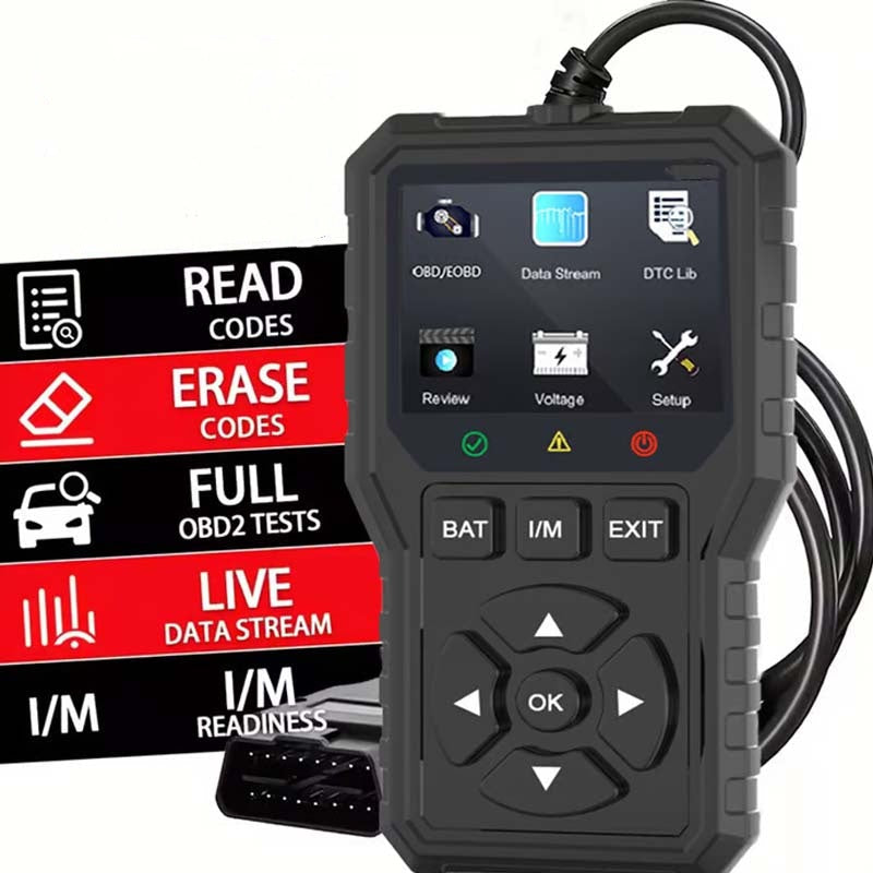 🔥Geavanceerd OBD2-diagnoseapparaat, professionele uitlezer voor motorfoutcodes, ondersteunt resetfuncties en realtime gegevensbewaking.